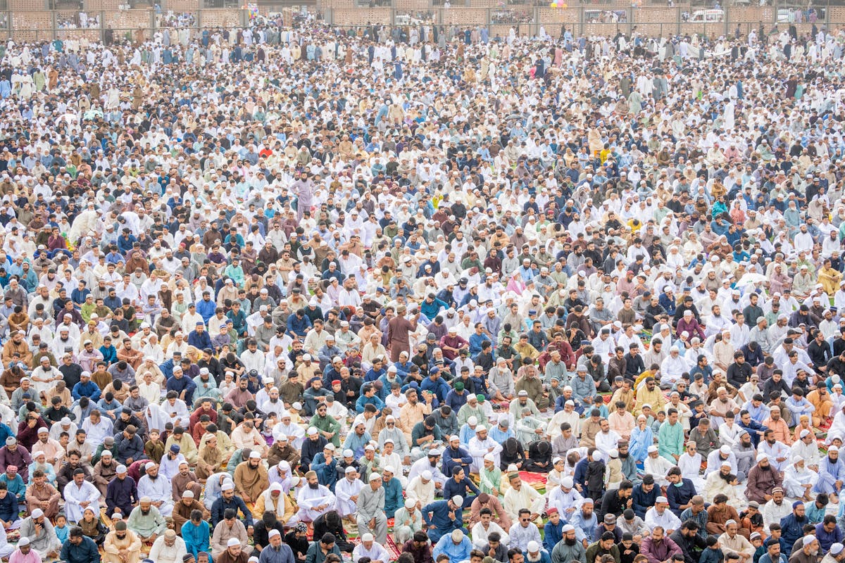 Muslims praying in congregation